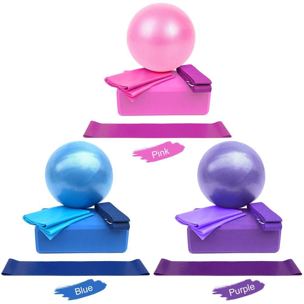 5-Piece Yoga Ball and Block Set