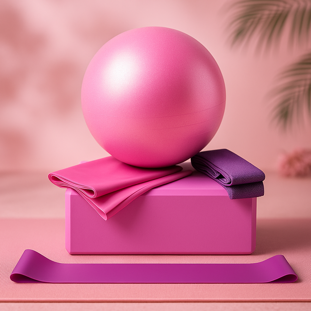 5-Piece Yoga Ball and Block Set