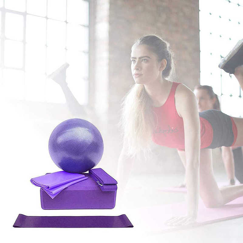 5-Piece Yoga Ball and Block Set